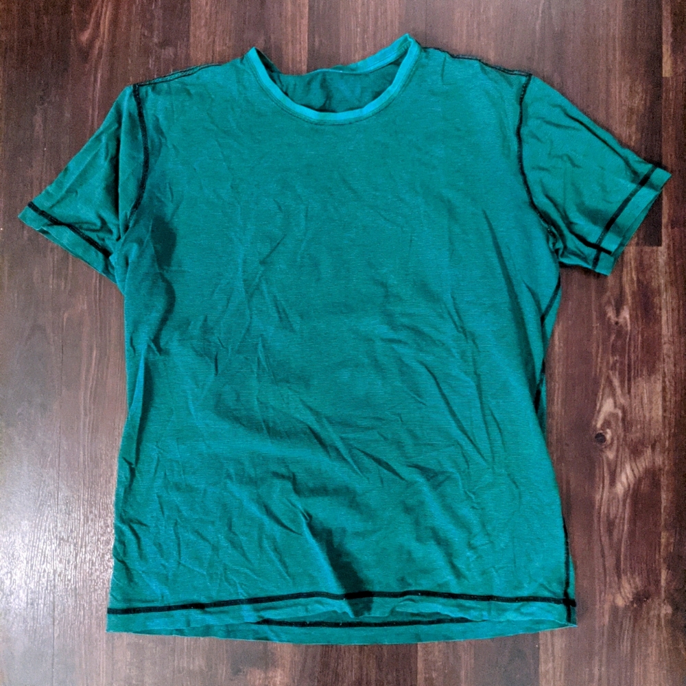 Green and Blacked Lululemon Workout Shirt XL